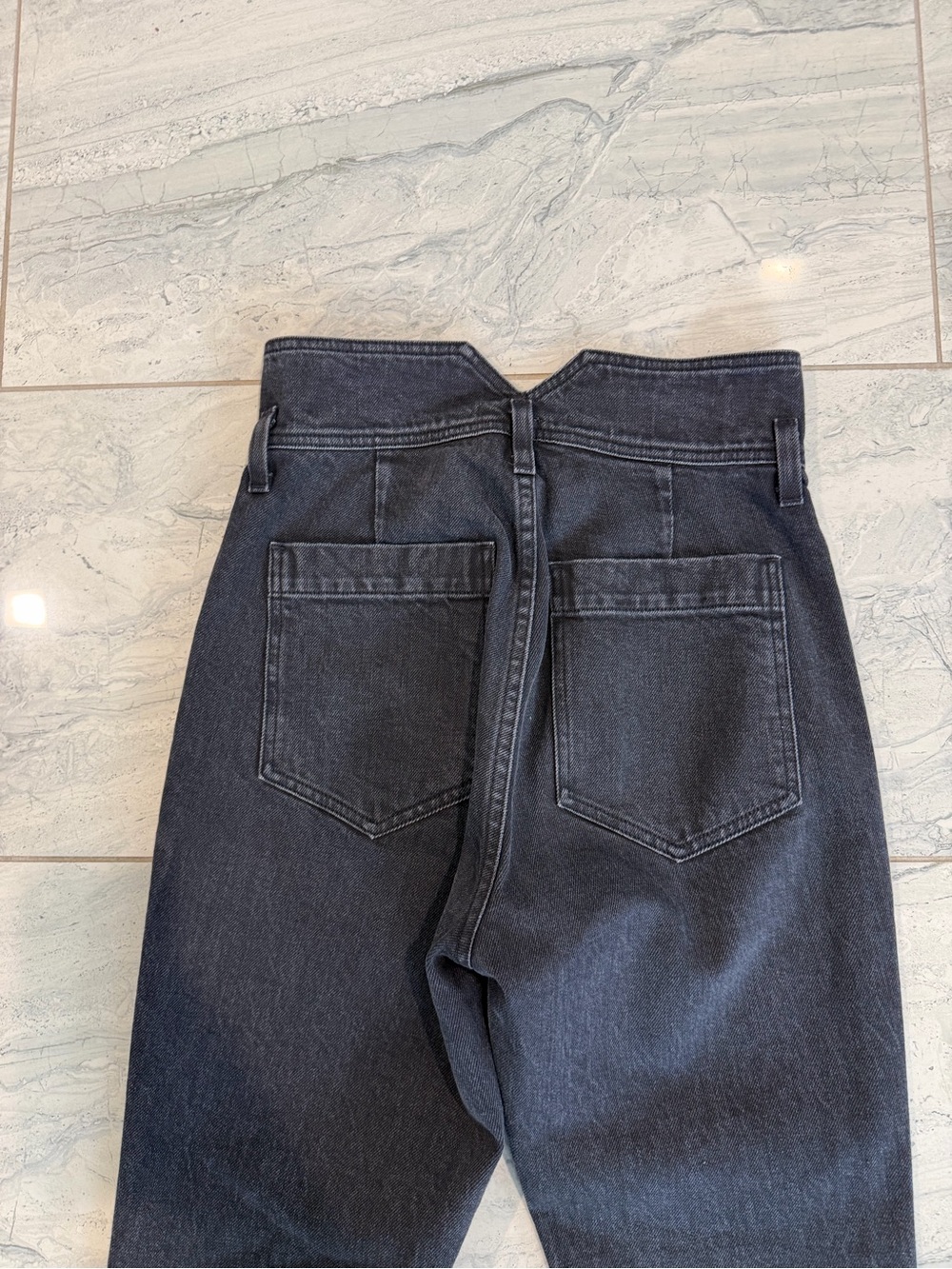 Citizens Of Humanity Charcoal Flare Jeans - High Waist Wide Leg - Picture 4 of 6